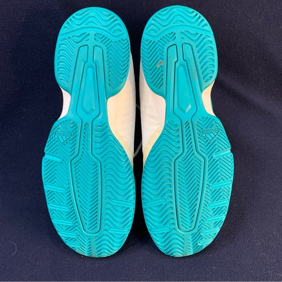 Adidas Cloudform Sz9.5 white&blue/turquoise sneakers court shoes - Picture 5 of 8